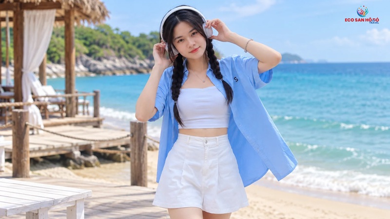 mặc chân váy ngắn và áo croptop sẽ giúp chị em trẻ trung và có cá tính hơn